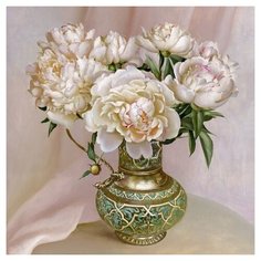 Алмазная мозаика 30х30 БУЗИН. В СЕРЕБРЯННОМ СОСУДЕ (26 цветов) Molly