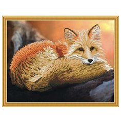 Алмазная мозаика с нанесенной рамкой 40х50 РЫЖИЙ ЛИС (19 цветов) Molly