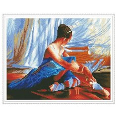 Алмазная мозаика с нанесенной рамкой 40х50 ПОСЛЕ ВЫСТУПЛЕНИЯ (35 цветов) Molly