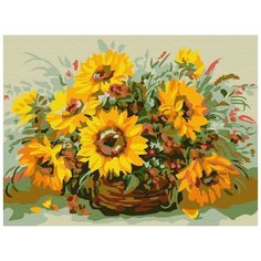 Картина по номерам 15х20 СОЛНЕЧНЫЙ БУКЕТ (11 цветов) Molly