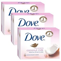 DOVE Крем-мыло твердое Кокосовое молочко и лепестки жасмина 135гр (3 шт в наборе)