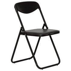Стул Nowy Styl "Jack", складной, каркас черный, обивка кожзам черный, спинка - пластик