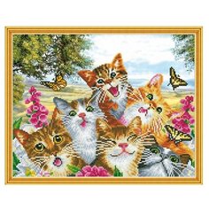 Алмазная мозаика с нанесенной рамкой 40х50 ВЕСЕЛАЯ КОМПАНИЯ (32 цвета) Molly