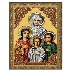 Алмазная 5D мозаика с нанесенной рамкой 20х30 ВЕРА, НАДЕЖДА, ЛЮБОВЬ МАТЕРЬ ИХ СОФИЯ (11 цветов) Molly