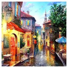 Картина мозаикой 30х30 ТИХАЯ УЛОЧКА (квадрат) (40 цветов) Molly