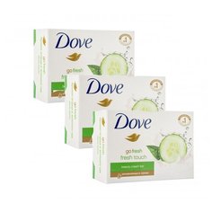 DOVE Крем-мыло твердое Прикосновение свежести 135гр (3 шт в наборе)