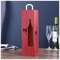 Шкатулка дерево под роспись под бутылку "Бутылка и бокал" 35х11х10 см 4280865 Сима ленд