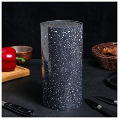Подставка для ножей "Зефир" soft-touch с наполнителем, 22х11 см, цвет черный 2803136 Сима ленд