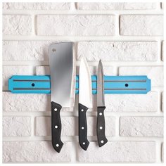 Держатель для ножей магнитный, синий голубой 38 см 1447433 Сима ленд