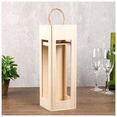 Шкатулка дерево для росписи под бутылку "Окошко" 35х12х12 см 1805078 Сима ленд