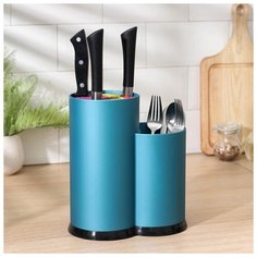 Подставка для ножей "Небо" с наполнителем 11х20х22 см, цвет синий 5386116 Сима ленд