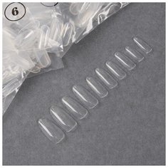 Типсы для наращивания ногтей 500шт 10р-ров овал прозрач пакет наклейка QF 5222111 Queen Fair