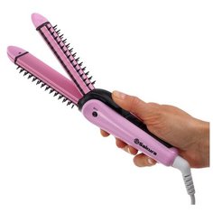 Стайлер Sakura SA-4523PB, 3-в-1, 38 Вт, 190ºС, керамика, пластины 25х95 мм, чёрно-розовый 5392440