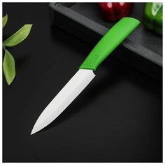 Нож керамический "Симпл" лезвие 12,5 см, ручка soft touch, цвет зеленый 5386356 Сима ленд