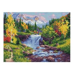 Алмазная мозаика Paintboy Original ACPK 59032 Горный ручей (Прищепа Игорь) 30х40см