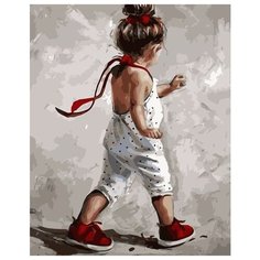 Картина по номерам Colibri "Девочка в красных ботинках" 40х50см, арт. VA-1730
