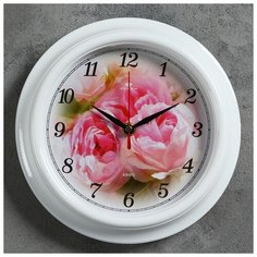 Часы настенные "Розы", "Рубин", 21х21 см 2566678