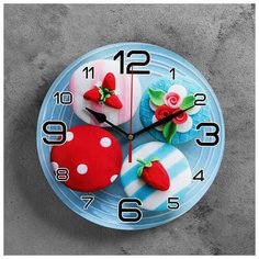 Часы настенные, серия: Кухня, "Мини тортики", 24 см 3571408 Сима ленд