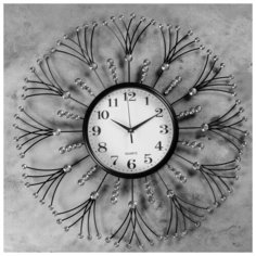 Часы настенные, серия: Ажур, "Пинето" d=60 см, d=25 см, 1 АА, плавный ход 4663115 Сима ленд