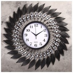 Часы настенные, серия: Ажур, "Спираль с кристаллами", белые, d=59 см 1030964 Сима ленд