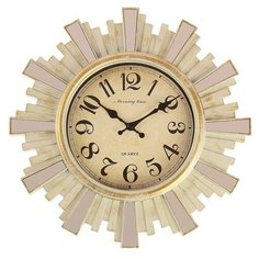 Часы настенные, серия: Интерьер, "Лучики Солнца", круглые, с зеркалом, бежевые, d=30 см 3014872 Сима ленд