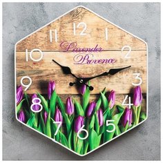 Часы настенные, серия: Цветы, "Тюльпаны", 33х30 см, плавный ход 4415624 Сима ленд