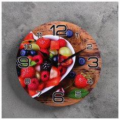Часы настенные, серия: Кухня, "Ягодная любовь", 24 см 3571419 Сима ленд