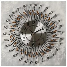 Часы настенные, серия: Ажур, "Разноцветные витые лучики", d=50 см 1586966 Сима ленд