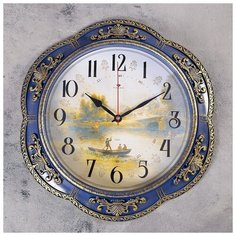 Часы настенные, серия: Природа, "Диабо",синие 35.5 см 4551493 Рубин