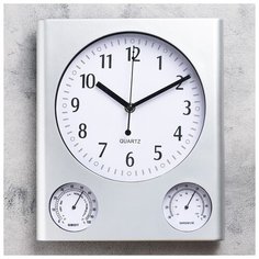 Часы настенные, серия: Классика, "Верность", с термометром и гигрометром, 29.5х25 см 4460541 Сима ленд