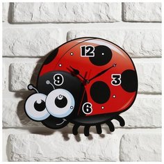 Часы настенные, серия: Детские, "Божья коровка", 24 см 3734022 Сима ленд