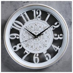 Часы настенные, серия: Интерьер, "Цианотис", белые, d=30.5 см 3096872 Сима ленд