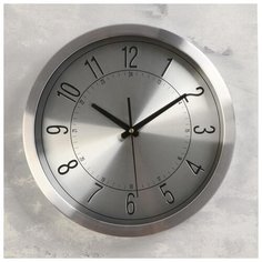 Часы настенные, серия: Классика, "Такома", хромированные, d=35 см 2578121 Сима ленд