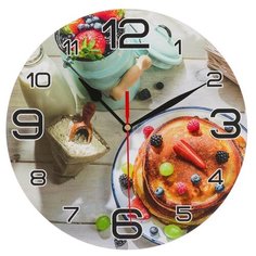 Часы настенные, серия: Кухня, "Панкейк с ягодами", 24 см 3571405 Сима ленд