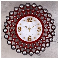 Часы настенные, серия: Интерьер, "Каскад" d=45 см, плавный ход , бордовые 4528729 Сима ленд
