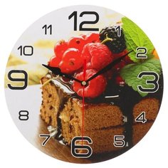 Часы настенные, серия: Кухня, "Торт с малиной", 24 см 3571413 Сима ленд