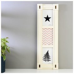 Фоторамка пластик на 3 фото 10х15 см "Прямые линии" бежевая 53,5х17,5х2,5 см 5051003 Сима ленд