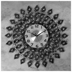 Часы настенные, серия: Ажур, "Плимут" d=60 см, d=22 см, 1 АА, плавный ход 4663118 Сима ленд