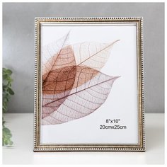 Фоторамка пластик 20х25 см "Золотая зебра с серебряной рамкой" 27,5х22,5 см 5116979 Сима ленд