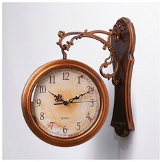 Часы настенные двойные, серия: Садовые, "Сабатини", d=20 см, 30х35 см 3565204 Сима ленд