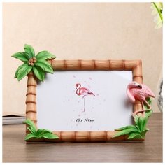 Фоторамка полистоун 10х15 см "Фламинго и пальма" 20х15 см 4470326 Сима ленд