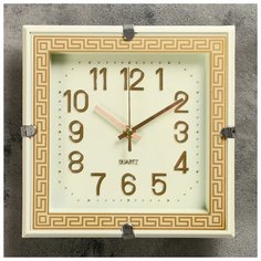 Часы настенные, серия: Классика, "Полли", кремовые 23х23 см 3620853 Сима ленд