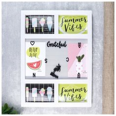 Фоторамка пластик на 6 фото 10х15 см "Коллаж" белая 45х33 см 4671316 Сима ленд