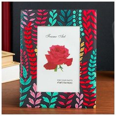 Фоторамка стекло 10х15 см "Цветные лианы" двойной выпуклый рисунок 22х17 см 4780804 Сима ленд