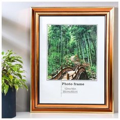 Фоторамка пластик 30х40 см "Медь с чёрными полосами" 46,8х36,8х2 см 5037765 Сима ленд