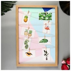 Фоторамка пластик на 8 фото 8х8; 10х10; 9х13 см "Геометрия" 60х40 см 4459512 Сима ленд