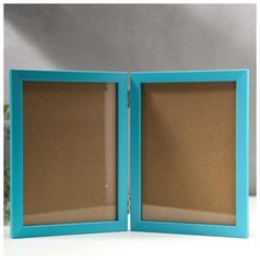 Фоторамка пластик 15х21 двойная, бирюза 5414542 Сима ленд