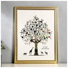 Фоторамка пластик 30х40 см "Структура" золото 44х34 см 5117020 Сима ленд