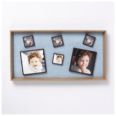 Фоторамка МДФ на 6 фото 4,5х4,5, 10х10 см "Сидней" рамки на магните 21,7х41,5х4 см 3714187 Сима ленд