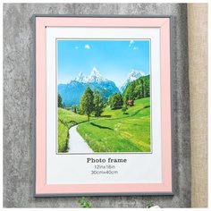 Фоторамка пластик 30х40 см "Розовая с серой обводкой" 44,6х34,6х1,2 см 4780953 Сима ленд